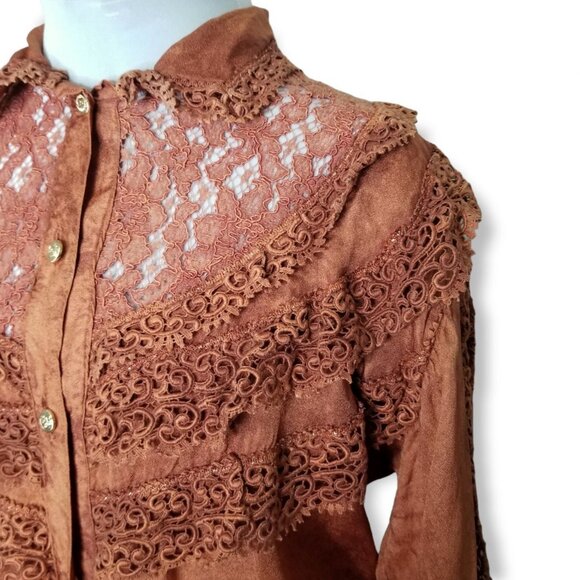 VTG Cache S Set Patchwork Lace Prairie Cottage Western Boho Cowgirl Festival - Picture 3 of 13